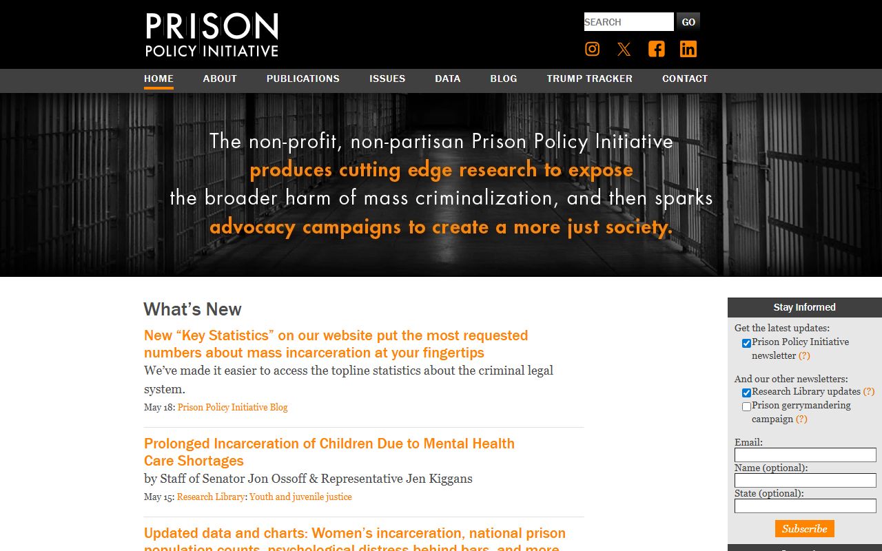 Gwinnett County inmate population context from the Prison Policy Initiative