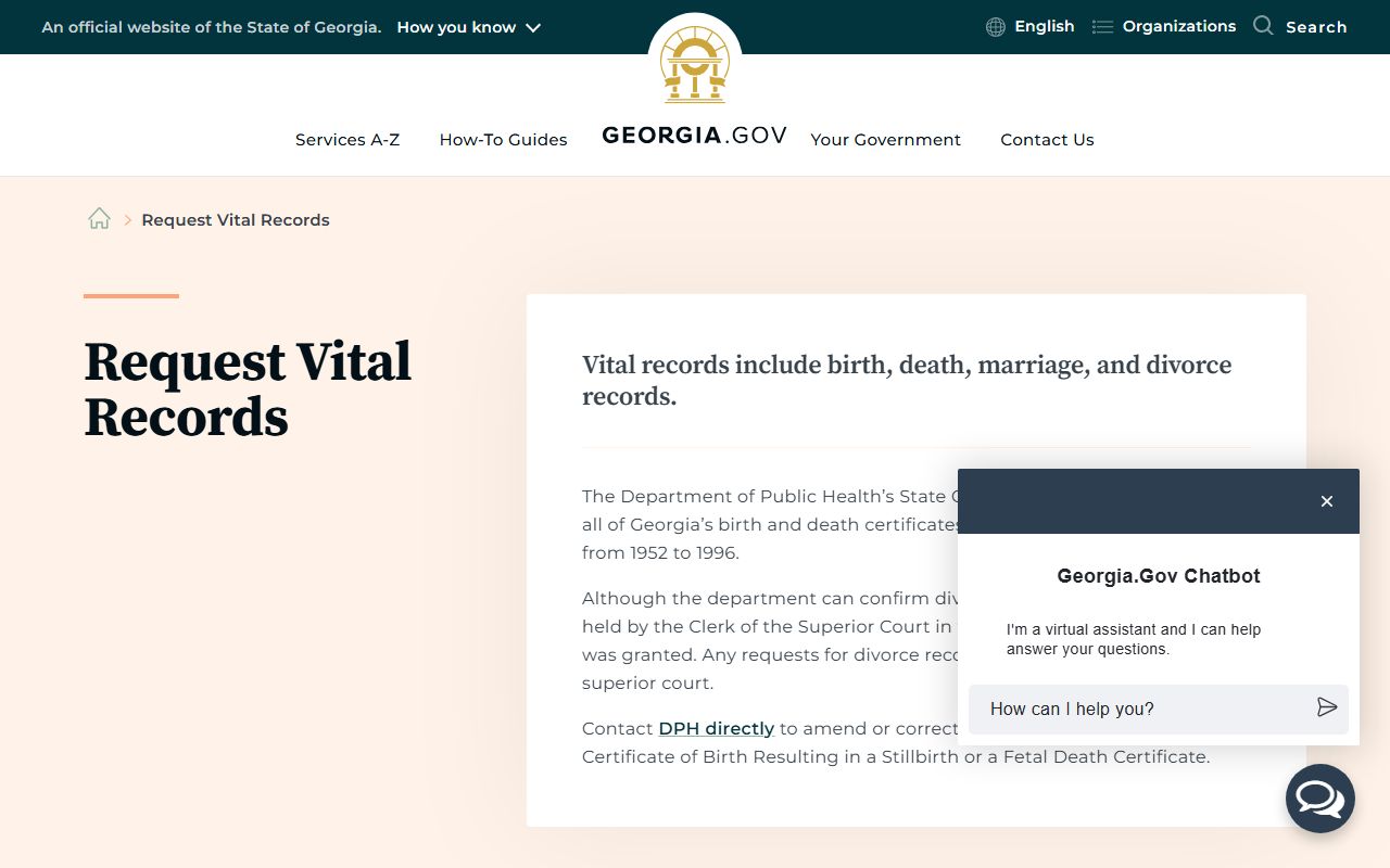 Gwinnett County marriage and divorce records state vital records portal